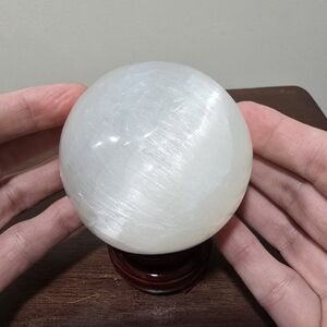 1.2 lbs Selenite Crystal Sphere #F 76 mm